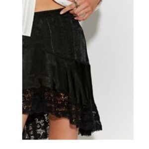 Free People Satin Mini Slip Skirt